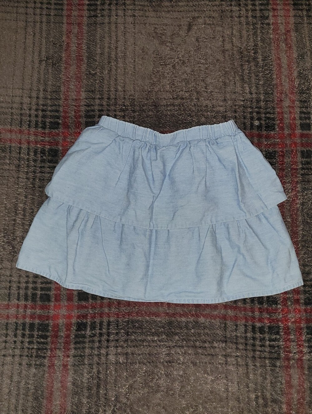 Light Blue Tiered Ruffle Girl's Skirt
